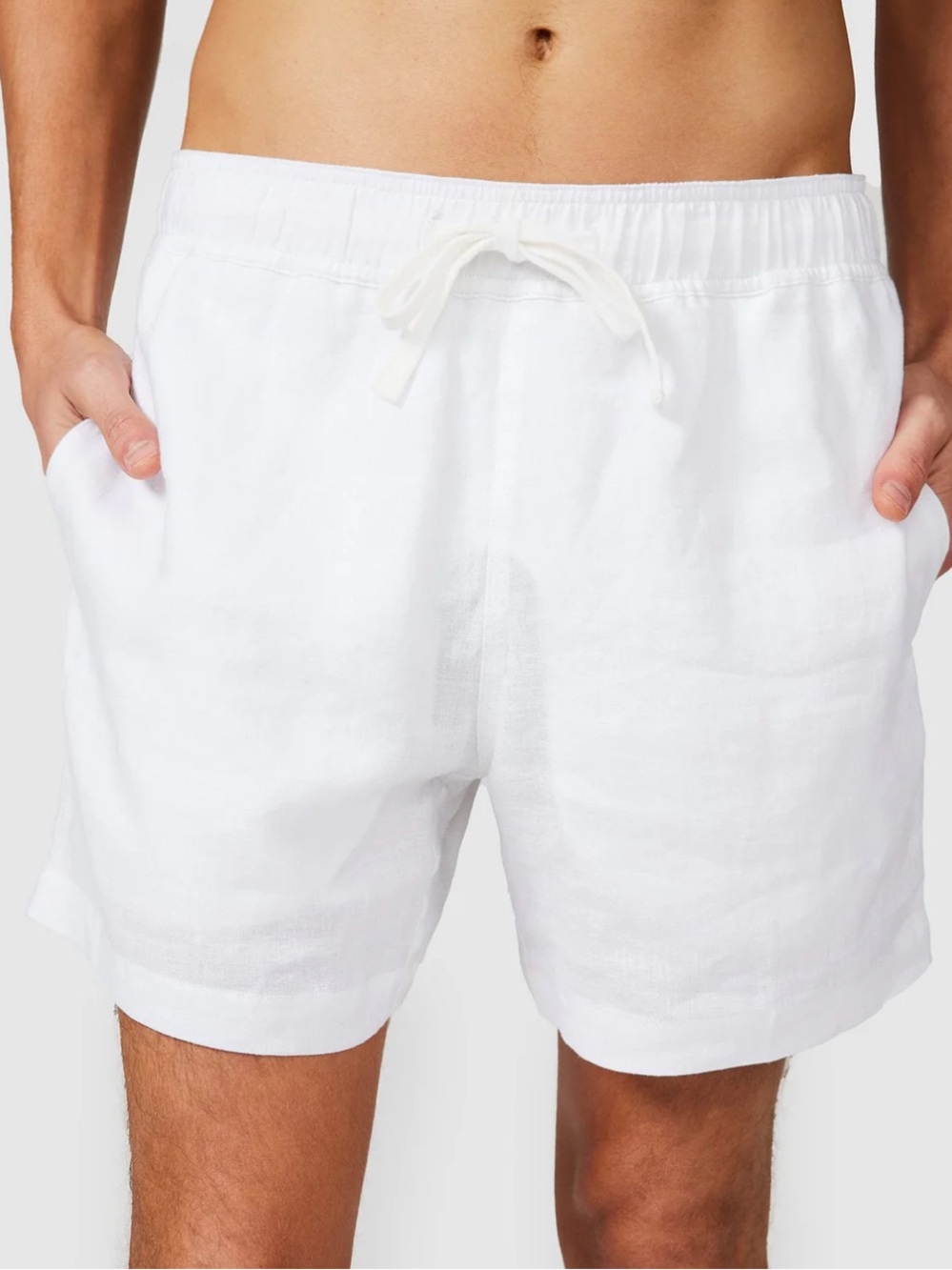 Vacay Swimwear NWOT white linen pull on drawstring shorts